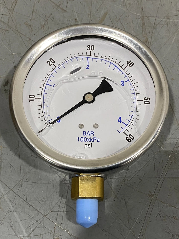 Lot Of 10 Industrial Pressure Gauges 4" Dial 1/4" NPT 201L-404D