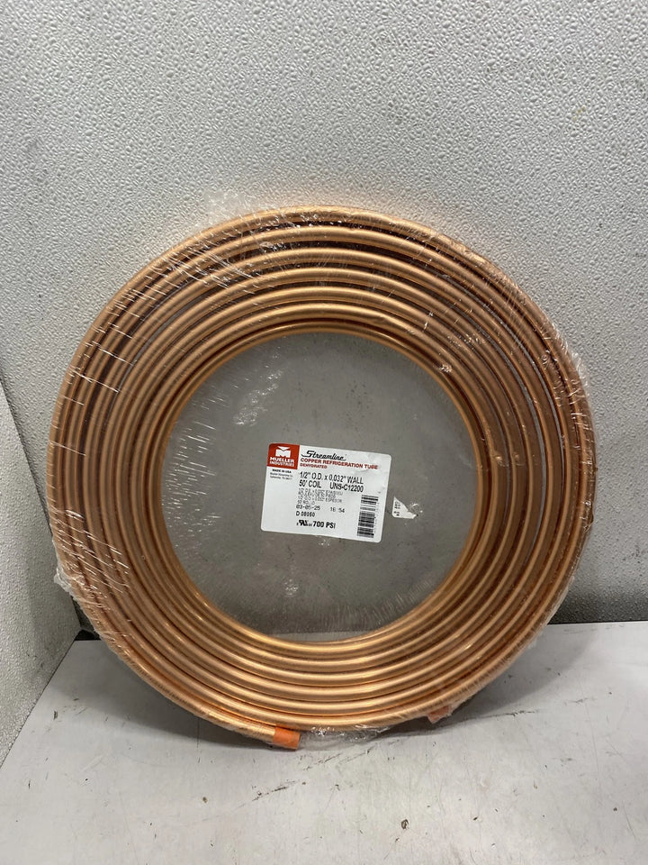 Mueller Streamline 1/2" x 50 Ft Copper Refrigeration Tubing D08050
