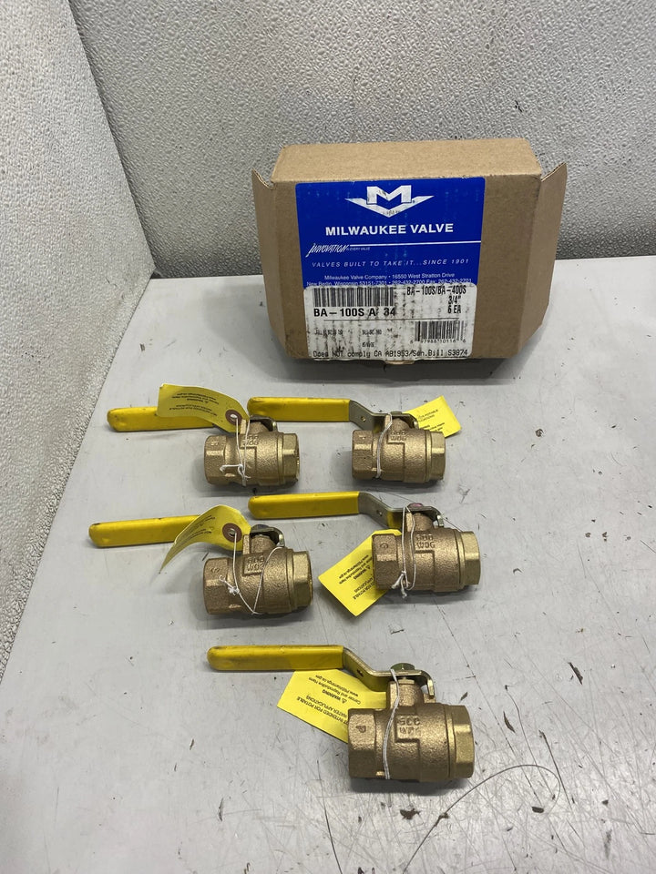 Milwaukee Valve BA-100S A 34 5 Pack 3"4 600 WOG Valves