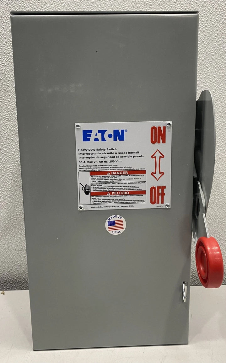 Eaton Safety Switch 30A, 2P, 240V/250DC, HD Fusible, NEMA 3R DH221NRK