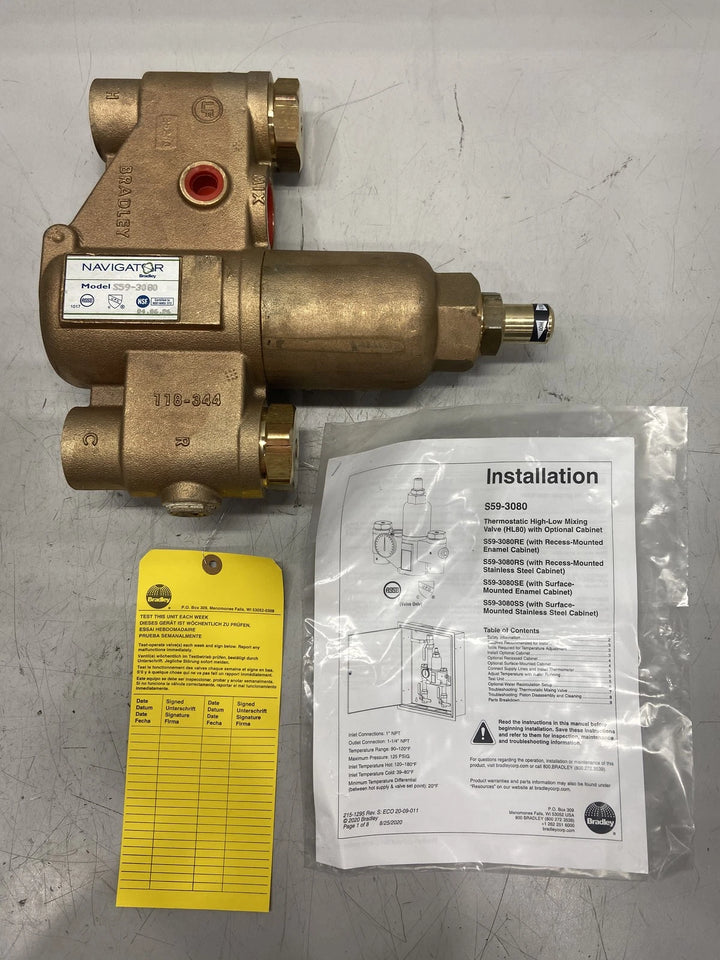 Bradley Navigator Thermostatic Mixing Valve 1 x 1-1/4 inch NPT S59-3080
