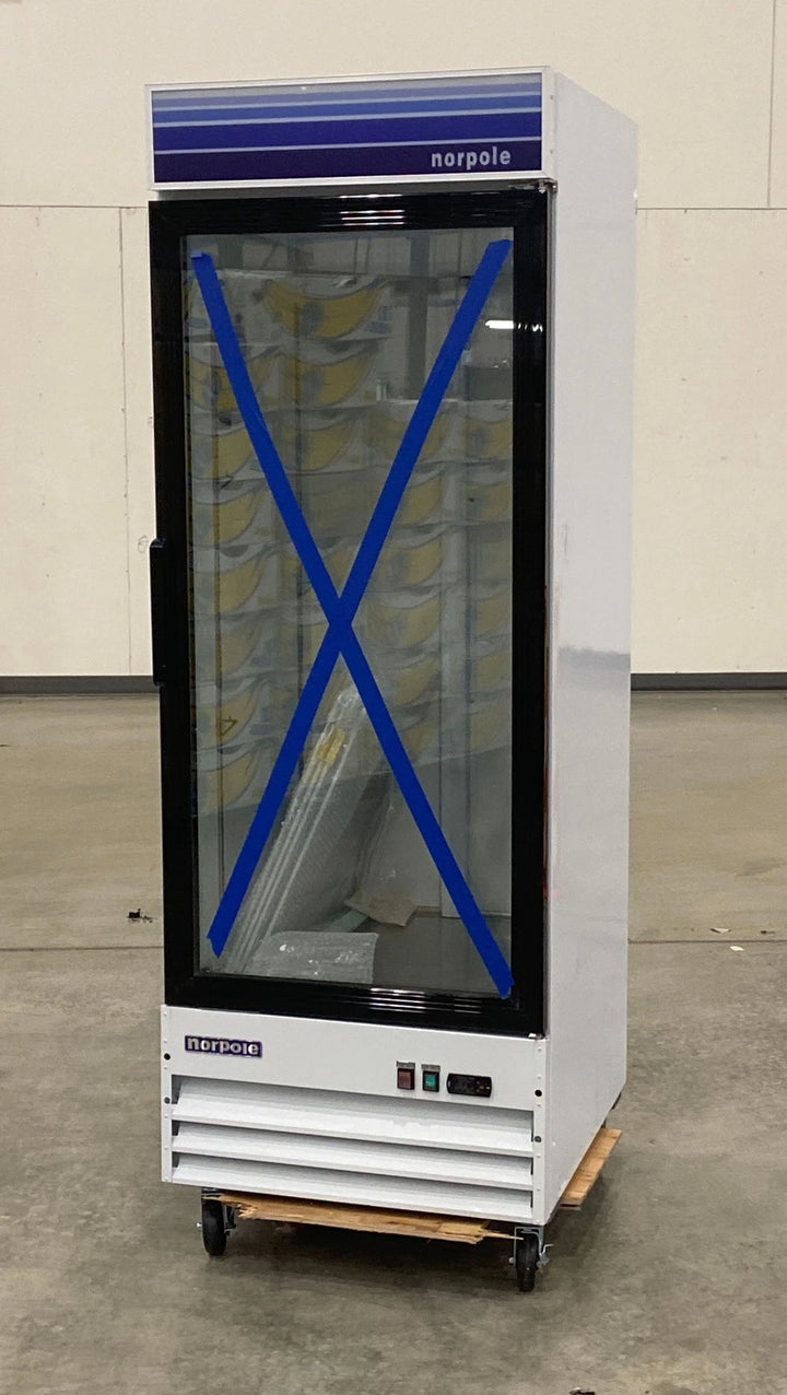 Norpole NPGR1-S 28" Glass Door Commercial Merchandiser Refrigerator 23 Cu. Ft.