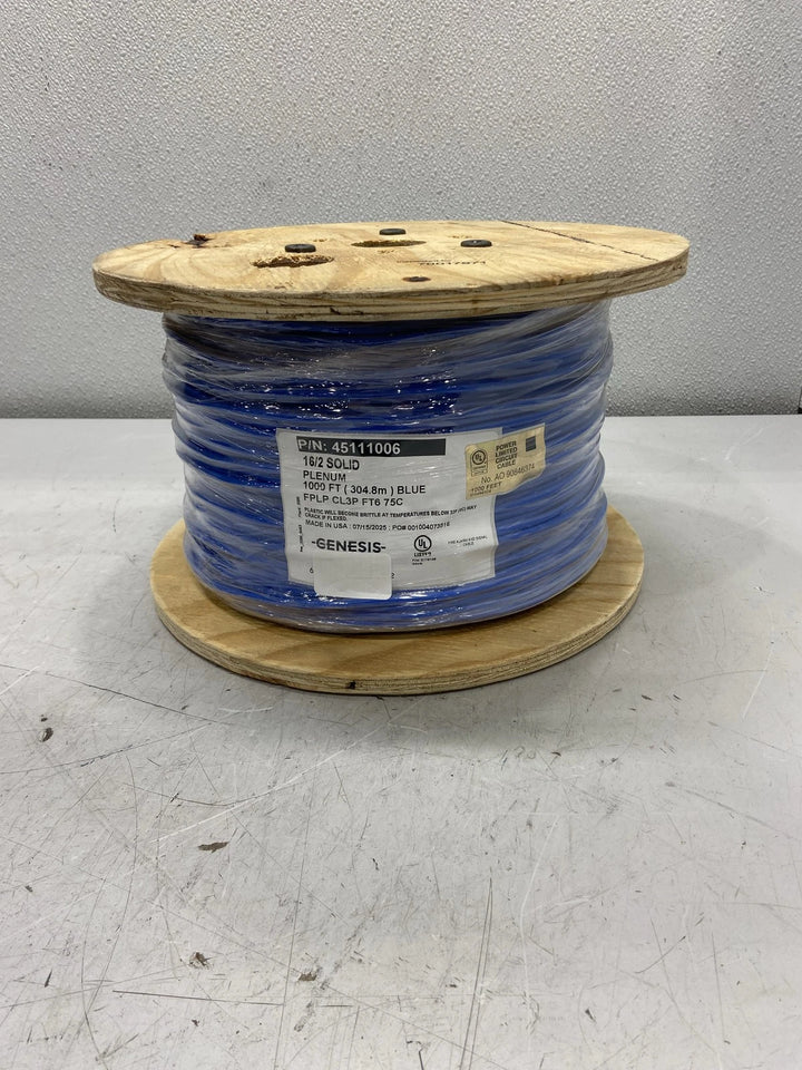 Genesis 16/2 Solid Plenum 1000' Blue Cable 45111006