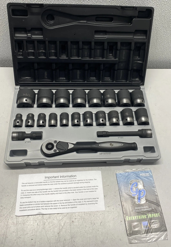 Grey Pneumatic 1/2" Drive 22 Pc. Fractional Duo-Socket Set 82622