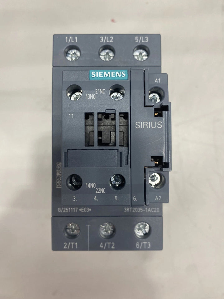 Siemens IEC Contactor, 24 VAC Coil, 40 A, 3NO Contact, 3 Poles (3RT2035-1AC20)