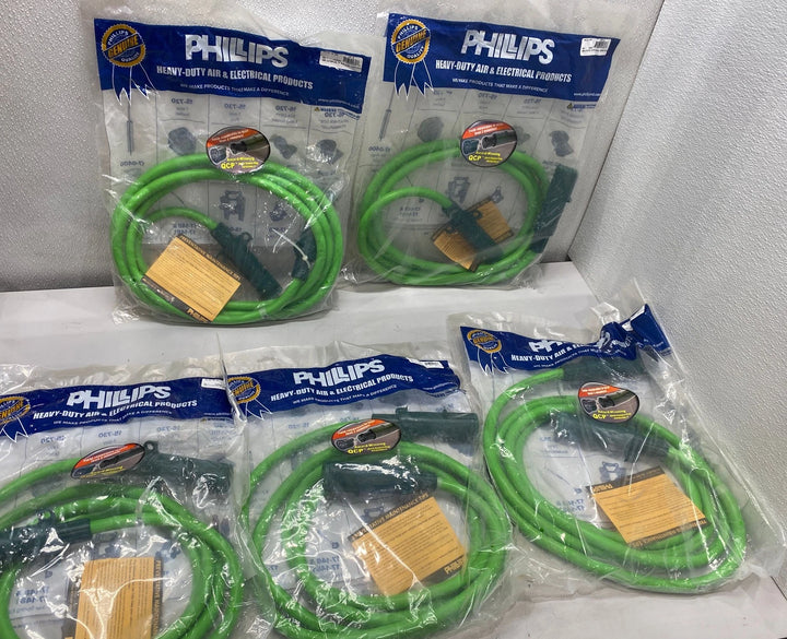 Lot of 5 Phillips Industries 30-2054 Straight ABS Lectraflex 12' w/QK Conn Plugs