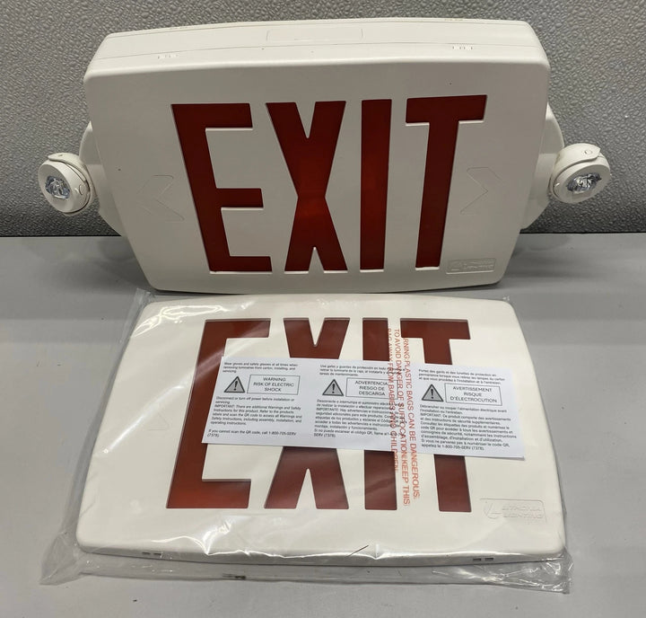 Set Of 2 Lithonia Lighting Quantum Exit Combo Signs LHQM S W RG MVOLT M6