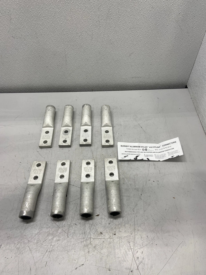 Box of 8 Burndy 2-HOLE 600KCMIL 35KV HYLUG Uninsulated Compression Lug YA36A3