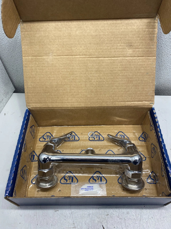 T&S B-0230-LN Polished Chrome Double Pantry Swivel Base Faucet (Less Nozzle)