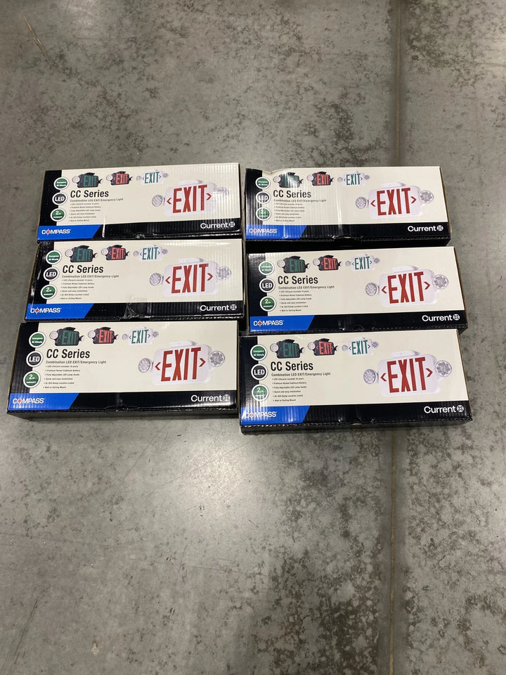 Compass Products CCRG LED Emergency Exit Sign Case of 6