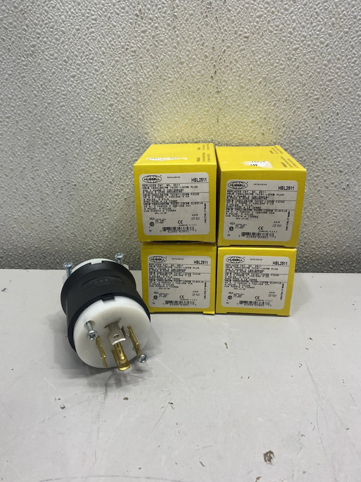 Lot of 4 Bubbell Twist-Locking Plug 20A 120/208VAC 8-16AWG HBL2511