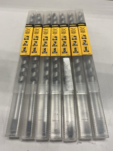 Lot Of 7 DEWALT Drill Bit, Ship Auger, 13/16 Inch x 17 Inch DW1684