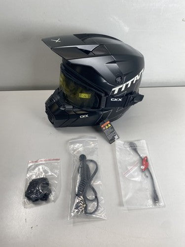 CKX Titan AMS XXL Snowmobile Helmet w/ Apex Electric Goggle - Glossy Black